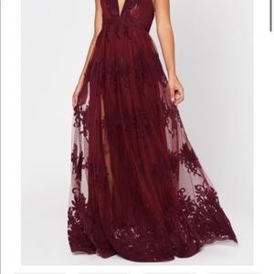 Wine/Burgundy Formal Maxi Dress